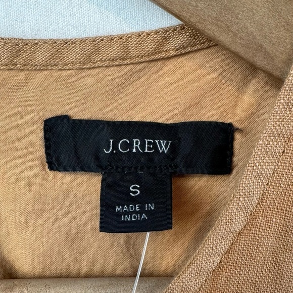 NWT J. Crew Linen Button Back Sleeveless Shift Dress in Brown Size Small‎ - Picture 5 of 7